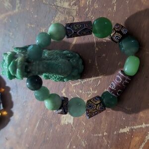 Unique  one of a kind jade bracelet unisex.